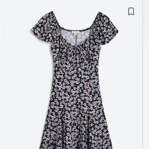 Floral Sweetheart Neck Dress